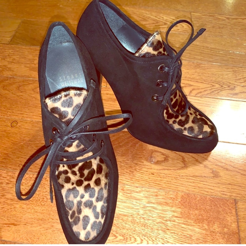 Stuart Weitzman leopard calf hair boots 7